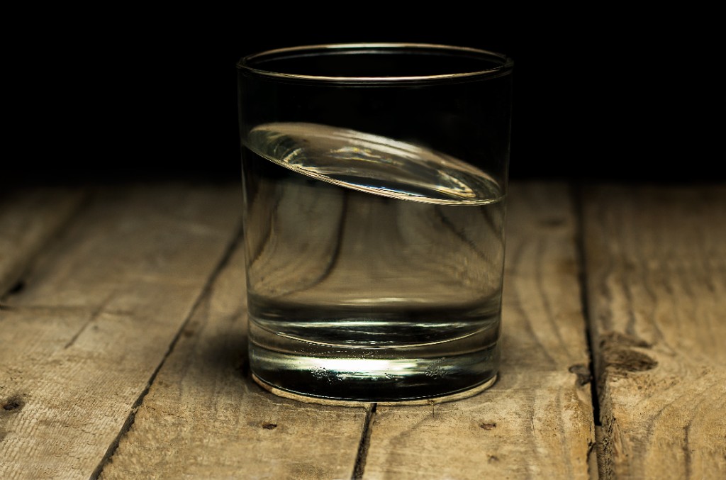 A glass of clean drinking water